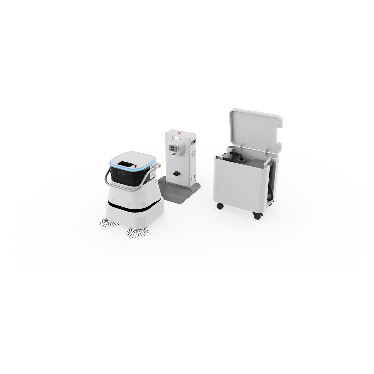 Autonomous cleaning robot with docking and service stations