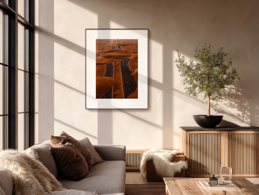 EinkSmart e-paper art frame in a living room