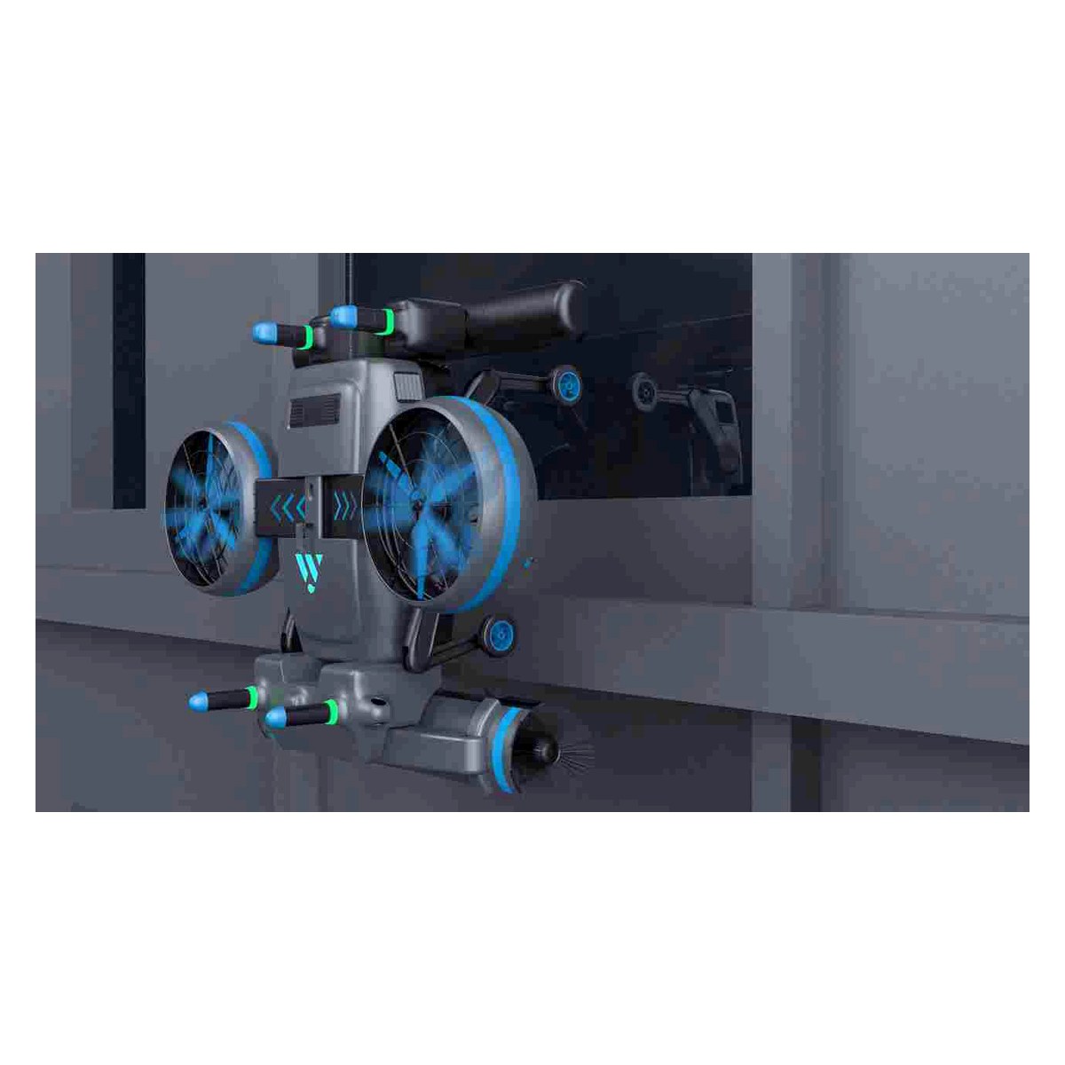 Facade cleaning robot on a glass curtain wall