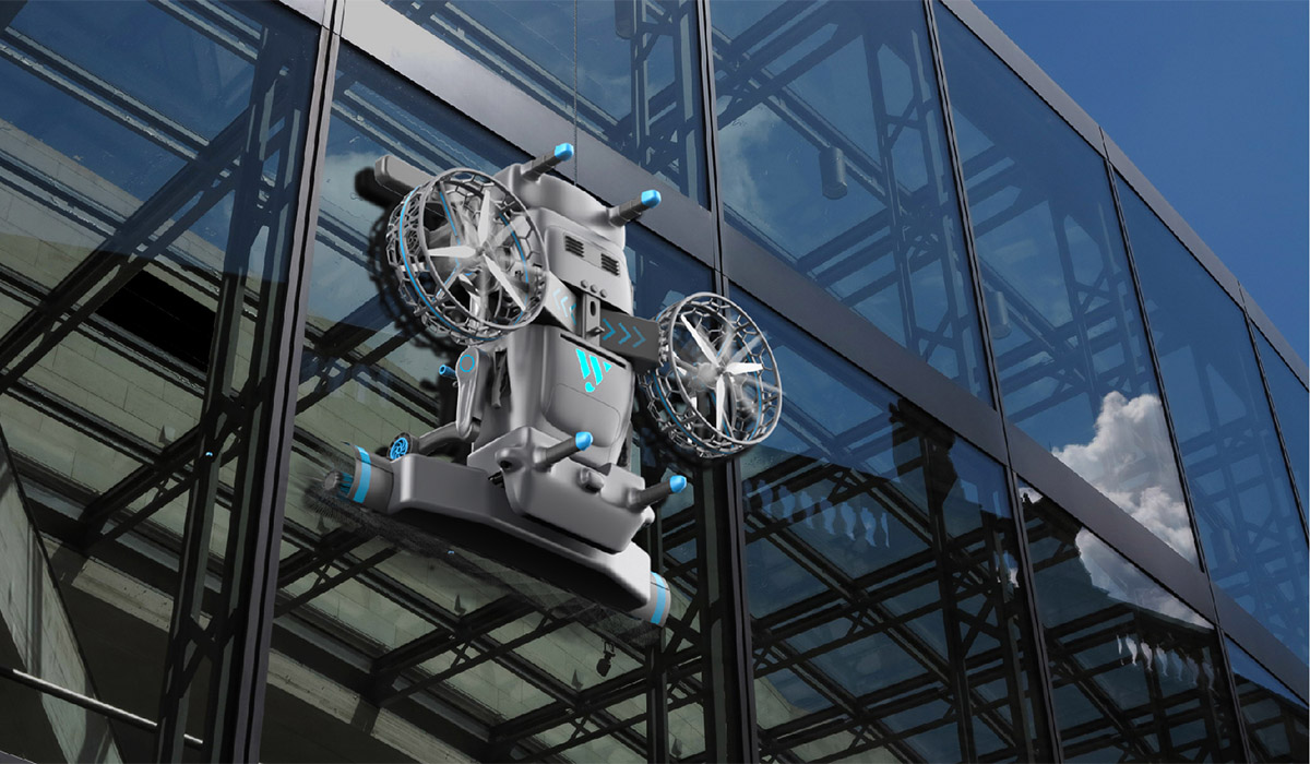 Facade Cleaning Robot for Glass Curtain Walls